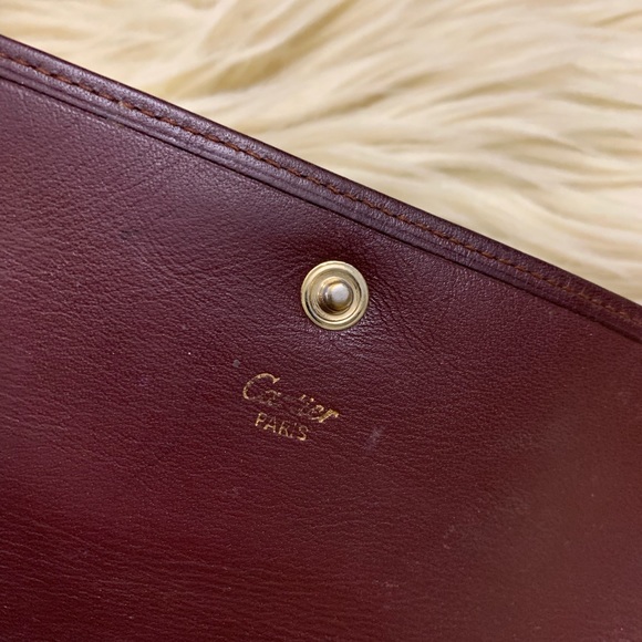 Vintage Cartier Trifold burgundy wallet - Picture 7 of 8